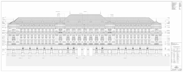 Agrárminisztérium épülete: A felújítás homlokzati terve